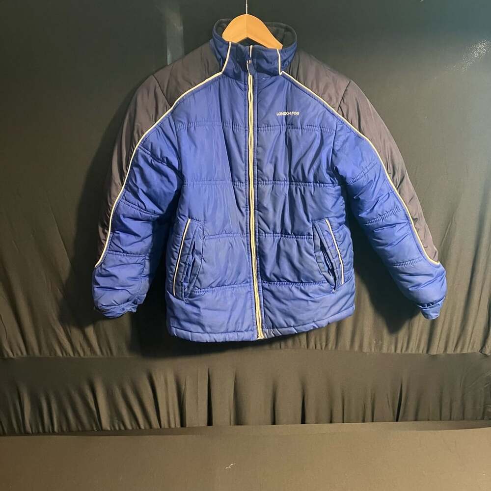 London Fog youth Puffer Jacket Blue Black Winter Coat
